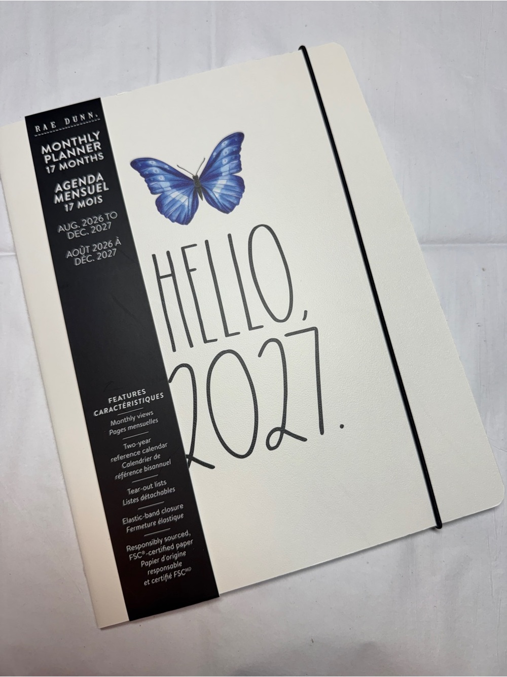 NEW Rae Dunn Hello, 2027. 17 Month Monthly Planner with Blue Butterfly Cover